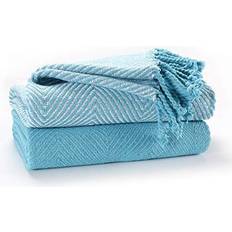 EHC Ehc Luxury Pack Of 2 Chevron Blankets