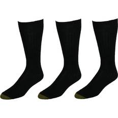 Goldtoe Men's Windsor Wool Dress Crew Socks, 3-Pairs, Black