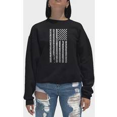 LA Pop Art National Anthem Women's Word Crewneck Sweatshirt, Medium, Grey