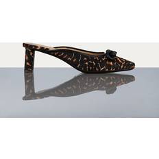 Frame Women's Le Isla Leopard-Print Calf Hair Mules Denim