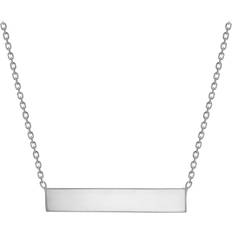 IBB Personalised Horizontal Bar Initial Pendant Necklace, Silver