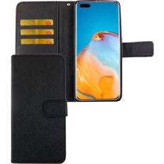 König Design Schutz handy hülle für huawei p40 pro case cover tasche wallet etui handyhülle Schwarz