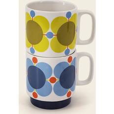 Orla Kiely Set of 2 Stacking Atomic Flower Sky Sunflower Cup 2pcs