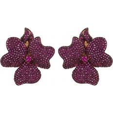 Latelita Flower Stud Earrings Ruby Rose Gold Pink One