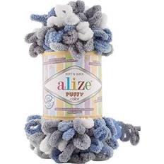 Alize Puffy Color Baby Blanket Yarn Lot of 4skn 400gr 39.3 yds 100% Micropolyester Soft Yarn Hand Knitting Yarn 6075