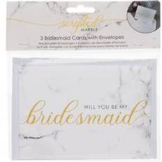 Neviti Scripted Marble Bridesmaid Cards with Envelopes Pack of 3 White