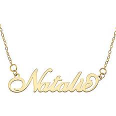 Studio Personalised 9ct Yellow Gold Name Necklet on Fixed Chain Womens