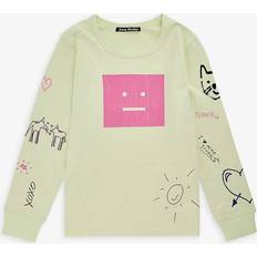 Acne Studios Kids Green Scribbles Long Sleeve T-Shirt DL0031- FLOU GREEN 6-8Y