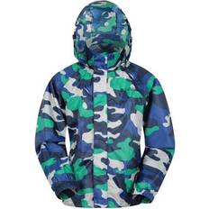 Mountain warehouse Childrens/Kids Pakka Camo Waterproof Jacket Blue