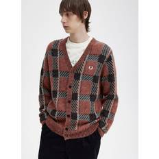 Fred Perry Women Tops Fred Perry Tartan Relaxed Fit Cardigan, Brown/Multi