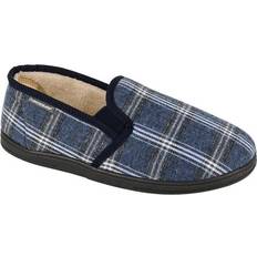 45 ½ Slippers Dunlop Mens Checked Slippers Blue