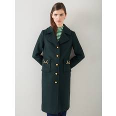 Men - Wool Coats L.K. Bennett Womens Gre-forest Spencer Snaffle-embellished Wool-blend Coat