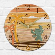 Wall Clocks Kid's Room Disney Lilo & Stitch Beach Silhouette