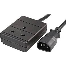 Pro Elec PL1501587 PL15015 C14 Plug to 13A UK Socket Power Lead, 1m, Black, Label