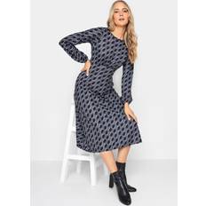 Black - Long Dresses LTS Tall Women's Spot Print Dress Charcoal