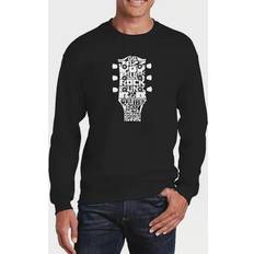 LA Pop Art Men's Word Guitar Head Music Genres Crewneck Sweatshirt Black Black