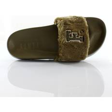 Puma Green Slides Puma x Leadcat Fenty FU Fur Womens Sliders Slip On Slide Olive 367089 01 Green Textile