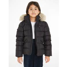 Tommy Hilfiger Boys Outerwear Tommy Hilfiger Kids' Fur Hood Puffer Jacket, Black