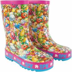 Shopkins Girls All-Over Print Wellington Boots Blue/Pink/Multicolour