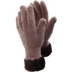 Clothing Floso Fluffy Extra Soft Winter Gloves With Patterned Cuff Brown One