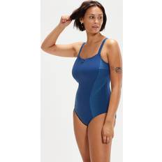 Blue Swimsuits Speedo Women's Shaping CrystalLux Printed Swimsuit Blue