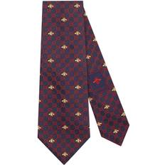 Gucci Ties Gucci GG Bees Tie - Red/Blue