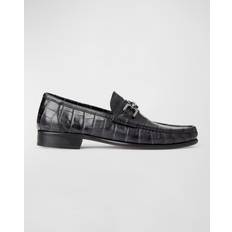 Bruno Magli Men's Trieste Slip-On Shoes Black, Crocodile Black/Crocodile