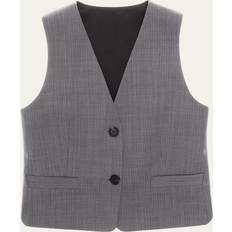 Women - Wool Vests Helmut Lang Herringbone Tuxedo Vest BLK WHT ML