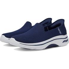 Blue - Women Walking Shoes Skechers Women's Go Walk Arch Fit 2.0 Delara Hands Free Slip-Ins Navy/White