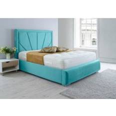 Eleganza Home Itala Plush 4 Solid Thick Bed Frame With Lined Headboard