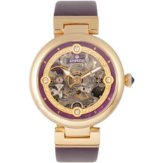 Empress Adelaide Automatic Skeleton Leather-Band Purple One Size