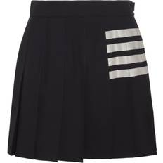 Women - Wool Skirts Thom Browne 4-Bar pleated mini skirt navy