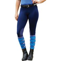 Blue - Women Leggings Dublin Women's Performance Flex Knee Patch Riding Tights, Navy