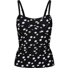 Clothing Regatta Womens/Ladies Aceana II Polka Dot Tankini Top Black/White/Multicolour