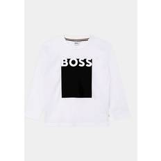 BOSS Kids' Logo Long Sleeve T-Shirt, White