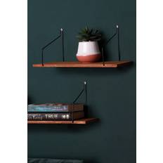 Brown Wall Shelves OHS Wire Floating Brown Wall Shelf 15.8cm 2pcs