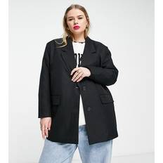 Clothing Noisy May Blazer Oversized mit Taschen Eleganter Basic Cardigan Plus Business Jacke Curvy NMMILLA, Farben:Schwarz,Größe Damen:48