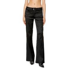 Diesel Trousers Diesel Pantaloni flare in raso stretch lucido Pantaloni Donna Nero