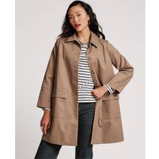 Frances Valentine Colombo Button-Down Coated Cotton Trench Coat Mouse