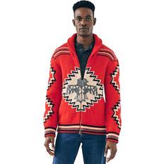 Men - Red Cardigans Faherty SPJ Thunderbird Cardigan Red Thunderbird Men's Clothing Red