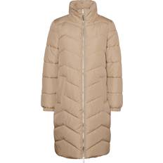 Beige Coats Vero Moda Liga Coat - Brown/Nomad