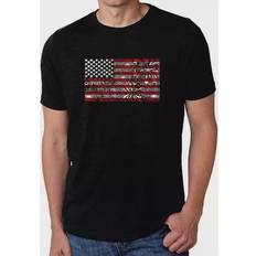 LA Pop Art Fireworks American Men's Premium Blend Word T-Shirt, XXXL, Black