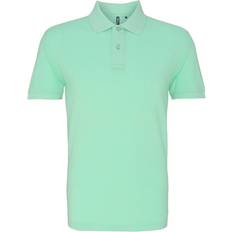 Clothing ASQUITH & FOX Mens Plain Short Sleeve Polo Shirt Mint Cotton