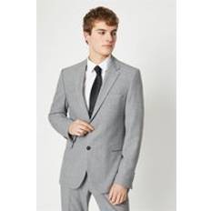 Clothing Burton Grey Textured Semi Plain Suit Jacket 46R