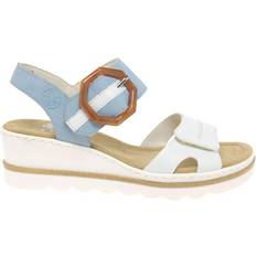 Rieker Women Heeled Sandals Rieker 'Jena' Wedge Heel Sandals Light Blue