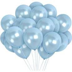 Latex Balloons Shatchi Latex Balloons Metallic Light Blue 12 Inches For All Occasions 10Pcs