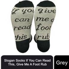 Flo Slogan Socks "Give Me Rub" Grey & Black