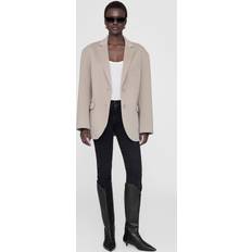 Beige Blazers Anine Bing Quinn Blazer taupe_cashmere_blend