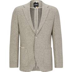 White Blazers BOSS Regular-fit single-breasted jacket in herringbone jersey