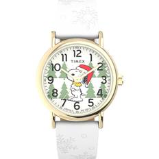Timex Unisex Wrist Watches Timex x Peanuts Holiday Weekender TW2W24100 Armbanduhr, 38 mm, Lederband
